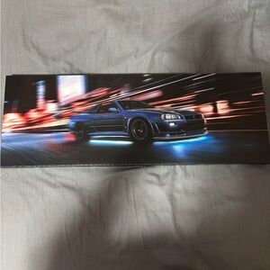 Blue Nissan Skyline R34 Wall Art Canvas Print